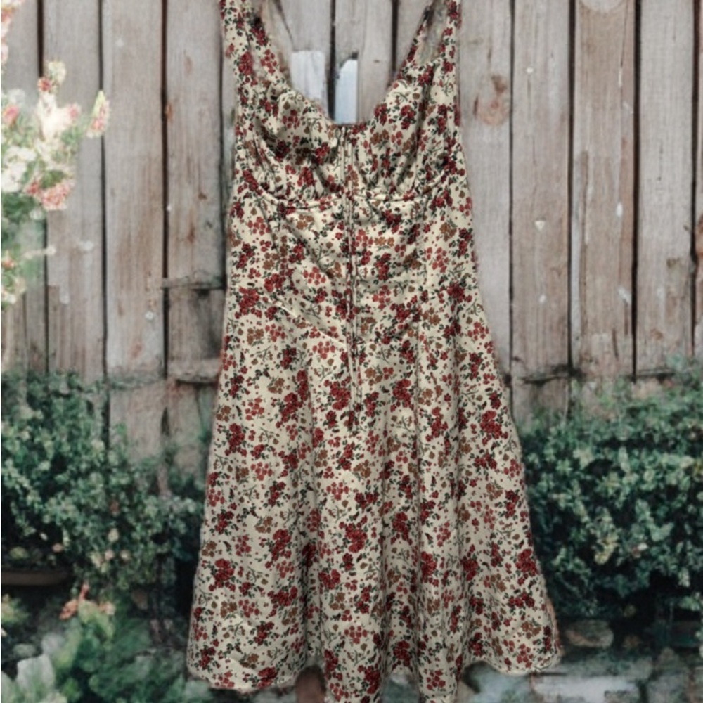 Windsor Red and Cream Floral Mini Dress